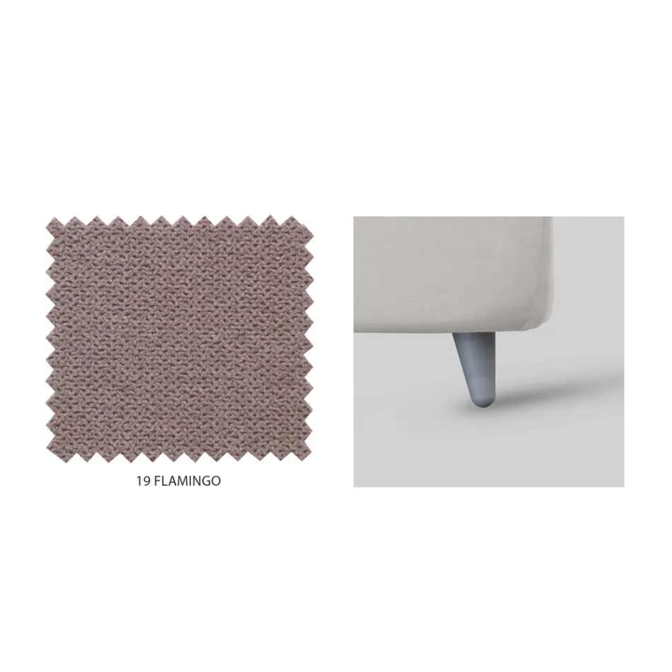 Cama de casal estofada com armazenamento opcional Made in Italy - Akira Viadurini