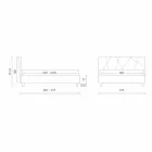 Cama de casal estofada com recipiente de tecido fabricado em Itália - seixo Viadurini