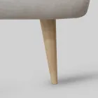 Cama de casal estofada com colchão e 2 mesas de cabeceira Made in Italy - Rolly Viadurini