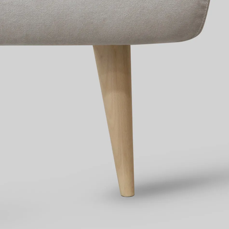 Cama de casal estofada com colchão e 2 mesas de cabeceira Made in Italy - Rolly Viadurini