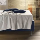 Cama de casal estofada com colchão e travesseiros Made in Italy - Verga Viadurini