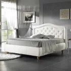 Cama de casal estofada em imitação de pele com caixa 160x190 / 200 cm Agly Viadurini