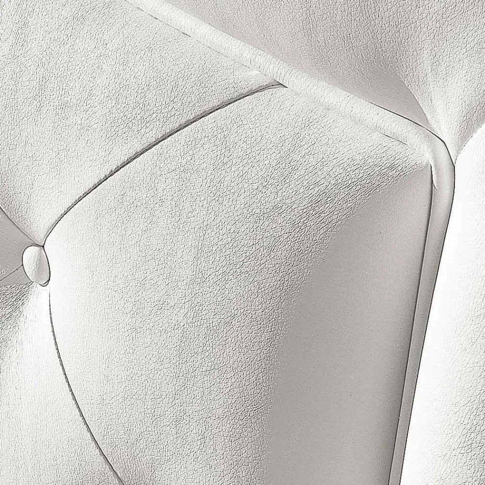 Cama de casal estofada em imitação de pele com caixa 160x190 / 200 cm Agly Viadurini