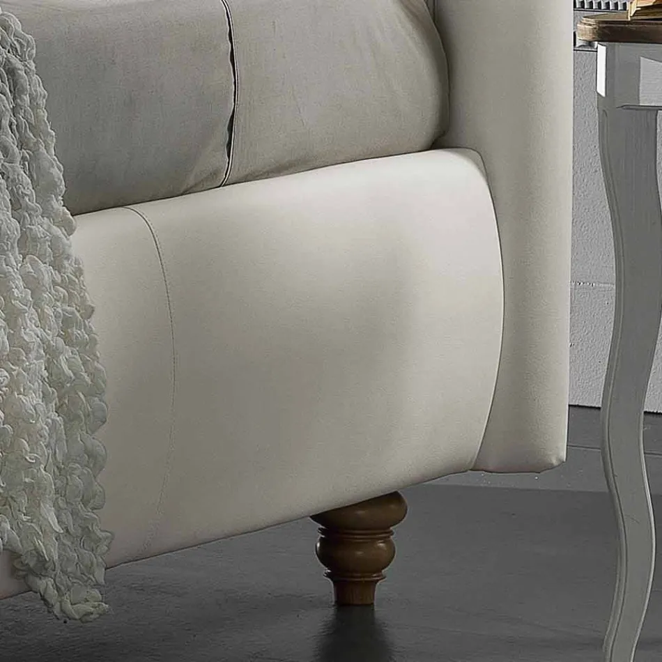 Cama de casal estofada em imitação de pele com caixa 160x190 / 200 cm Agly Viadurini