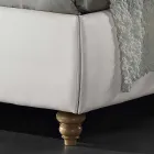 Cama de casal estofada em imitação de pele com caixa 160x190 / 200 cm Agly Viadurini