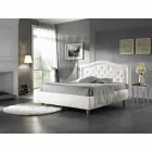 Cama de casal estofada em imitação de pele com caixa 160x190 / 200 cm Agly Viadurini