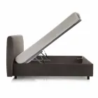 Cama de casal estofada em imitação de pele com caixa 160x190 / 200 cm Agly Viadurini