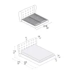 Cama de Casal Estofada em Espuma de Poliuretano Fabricada na Itália - Capriccio Viadurini