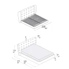 Cama de Casal Estofada em Espuma de Poliuretano Fabricada na Itália - Capriccio Viadurini
