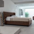 Cama de casal estofada em espuma de poliuretano Made in Italy - Capriccio