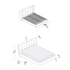 Cama de Casal Estofada em Espuma de Poliuretano Fabricada na Itália - Capriccio Viadurini