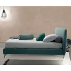 Cama de casal estofada em tecido ou couro ecológico Made in Italy - Elettro Viadurini