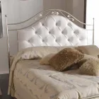 Cama de casal estofada artesanal em ferro maciço Gracie Viadurini