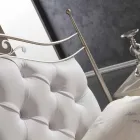 Cama de casal estofada artesanal em ferro maciço Gracie Viadurini
