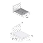 Cama de Casal Estofada Forrada em Tecido ou Couro - Celebre Viadurini