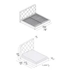 Cama de Casal Estofada Forrada em Tecido ou Couro - Celebre Viadurini