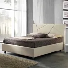 Cama de casal em imitação de pele com caixa elevatória 160x190 / 200 cm Mia Viadurini