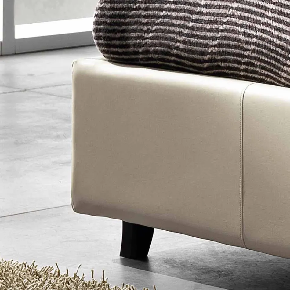 Cama de casal em imitação de pele com caixa elevatória 160x190 / 200 cm Mia Viadurini