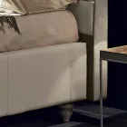 Cama de casal em imitação de pele com caixa de armazenamento 160x190 / 200 cm Gin Viadurini