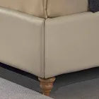 Cama de casal em imitação de pele com caixa de armazenamento 160x190 / 200 cm Gin Viadurini