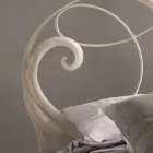 cama de casal em ferro forjado com decoração de clave de sol de Athena Viadurini