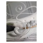 Cama de casal de ferro com estribo coordenado Made in Italy - Laser Viadurini