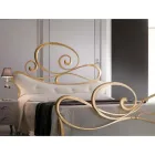 Cama de casal de ferro com estribo coordenado Made in Italy - Laser Viadurini