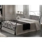 Cama de casal em ferro com estribo opcional Made in Italy - Lampo Viadurini