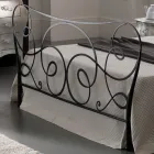 Cama de casal em ferro com estribo opcional Made in Italy - Lampo Viadurini