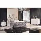 cama de casal de ferro com cabeceira em lâmina forjada Allison Viadurini