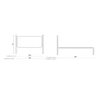 Cama de Casal em Ferro e Couro Verdadeiro, 2 Mesas de Cabeceira e Colchão - Motivos Viadurini