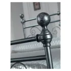 Cama de Casal em Ferro Tubular Preto Prata Fabricado na Itália - Geometria Viadurini