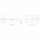 Cama de casal de tecido com caixa e cabeceira listrada fabricada em Itália - Nives Viadurini