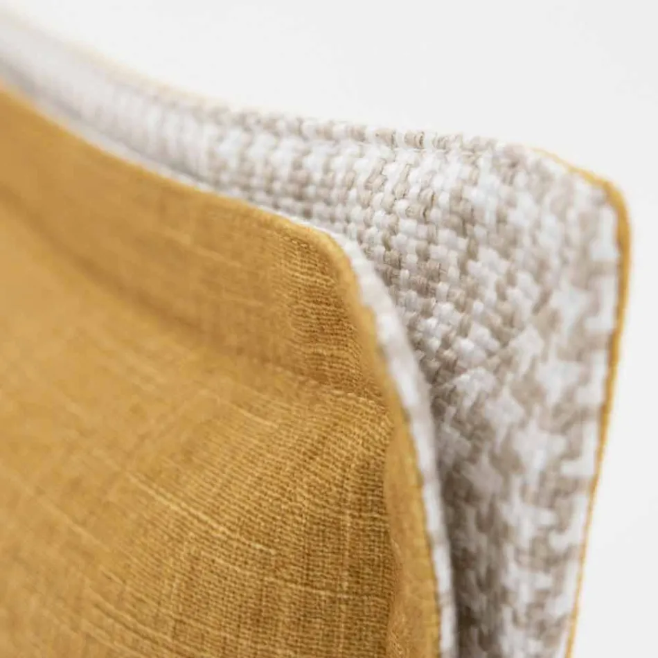 Cama de Casal em Tecido com Pés Metálicos Made in Italy - Glorio Viadurini