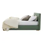 Cama de casal em tecido ou couro ecológico com armário Made in Italy – Etoile Viadurini