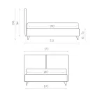 Cama de casal em tecido ou veludo com armário Made in Italy - Ernesto Viadurini