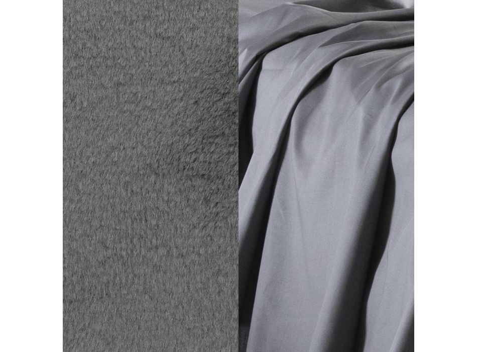 Cama de casal em tecido ou veludo com colchão Made in Italy - Ernesto Viadurini