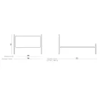 Cama de casal de couro genuíno com colchão e 2 mesas de cabeceira fabricadas na Itália - Laser Viadurini