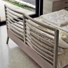 Made in Italy cama de casal com base de noz sólida Didimo Viadurini