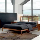 Made in Italy cama de casal com base de noz sólida Didimo Viadurini