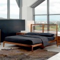 Cama de design moderno Didimo, estrutura sólida cama de nogueira, feita na Itália