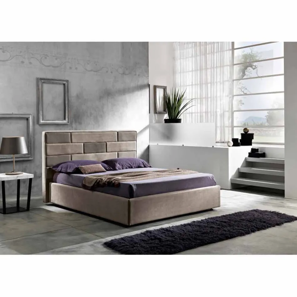 Cama de casal moderna com caixa de armazenamento 160x190 / 200 cm Gin Viadurini