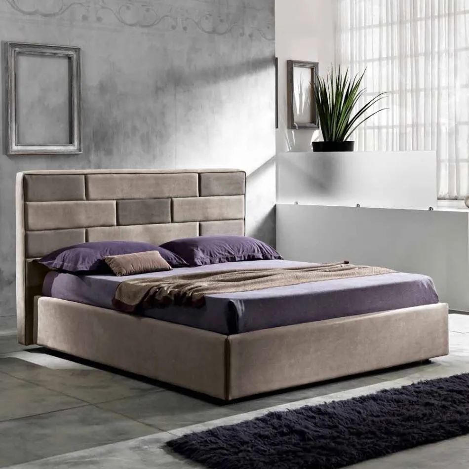 Cama de casal moderna com caixa de armazenamento 160x190 / 200 cm Gin Viadurini