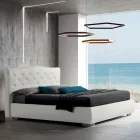 Cama de Casal Moderna com Box e Cabeceira Acolchoada - Londres Viadurini