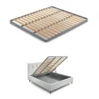 Cama de Casal Moderna com Box e Cabeceira Acolchoada - Londres Viadurini