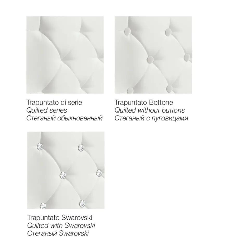 Cama de Casal Moderna com Box e Cabeceira Acolchoada - Londres Viadurini