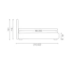 Cama de Casal Moderna com Box e Cabeceira Acolchoada - Londres Viadurini