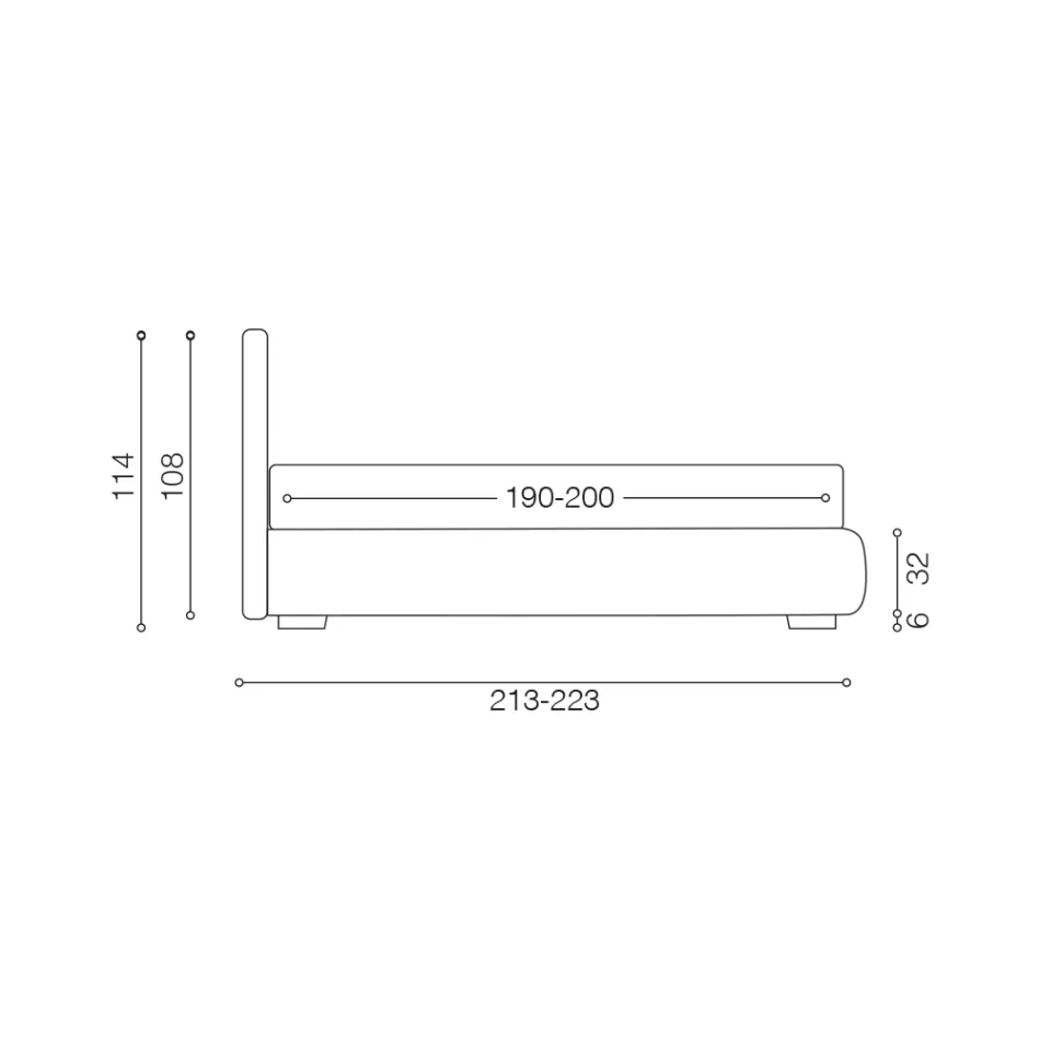 Cama de casal moderna com caixa de couro à prova de fogo - Ania Viadurini