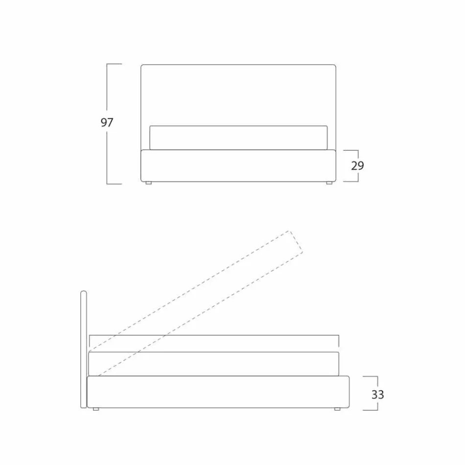 Cama de casal moderna, com compartimento, Gaya New by Bolzan Viadurini