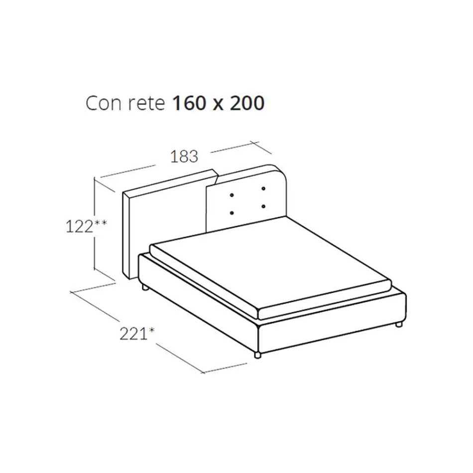 Cama de Casal Design Moderno em Veludo Cinza e Laranja - Plorifon Viadurini